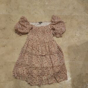 Trixxi Pink Floral Puff Sleeve Dress